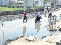 water logging, road, people tense, kaithal