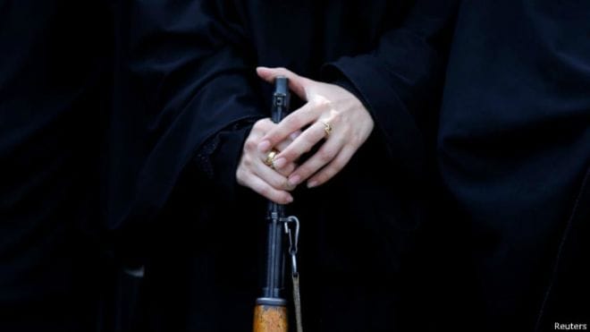 Guns to rebels in the delicate hands