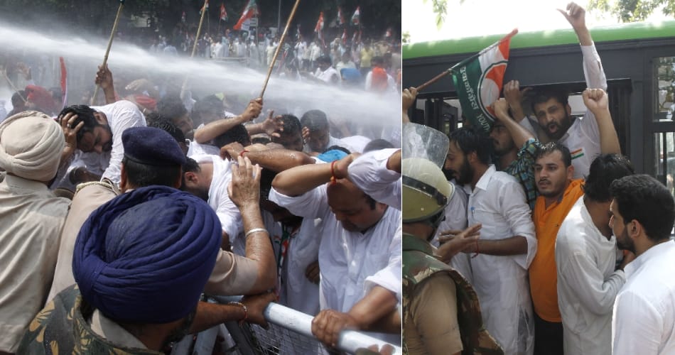 Police water cannons outside the assembly expelled Youth Congress