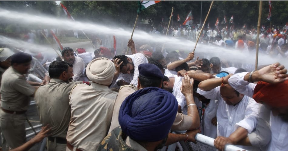 Police water cannons outside the assembly expelled Youth Congress