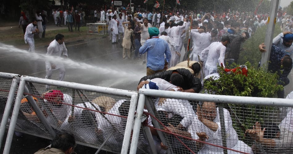 Police water cannons outside the assembly expelled Youth Congress