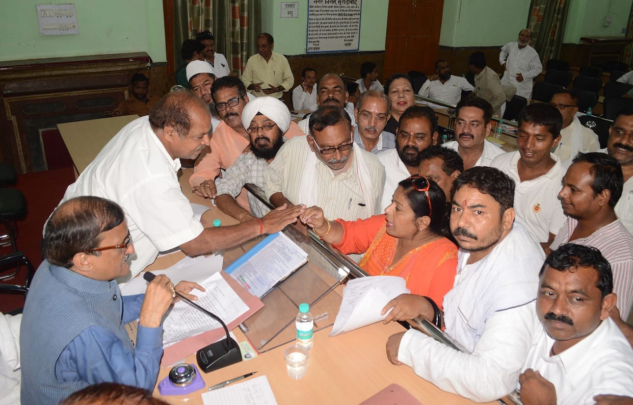 commotion in the municipal board meeting