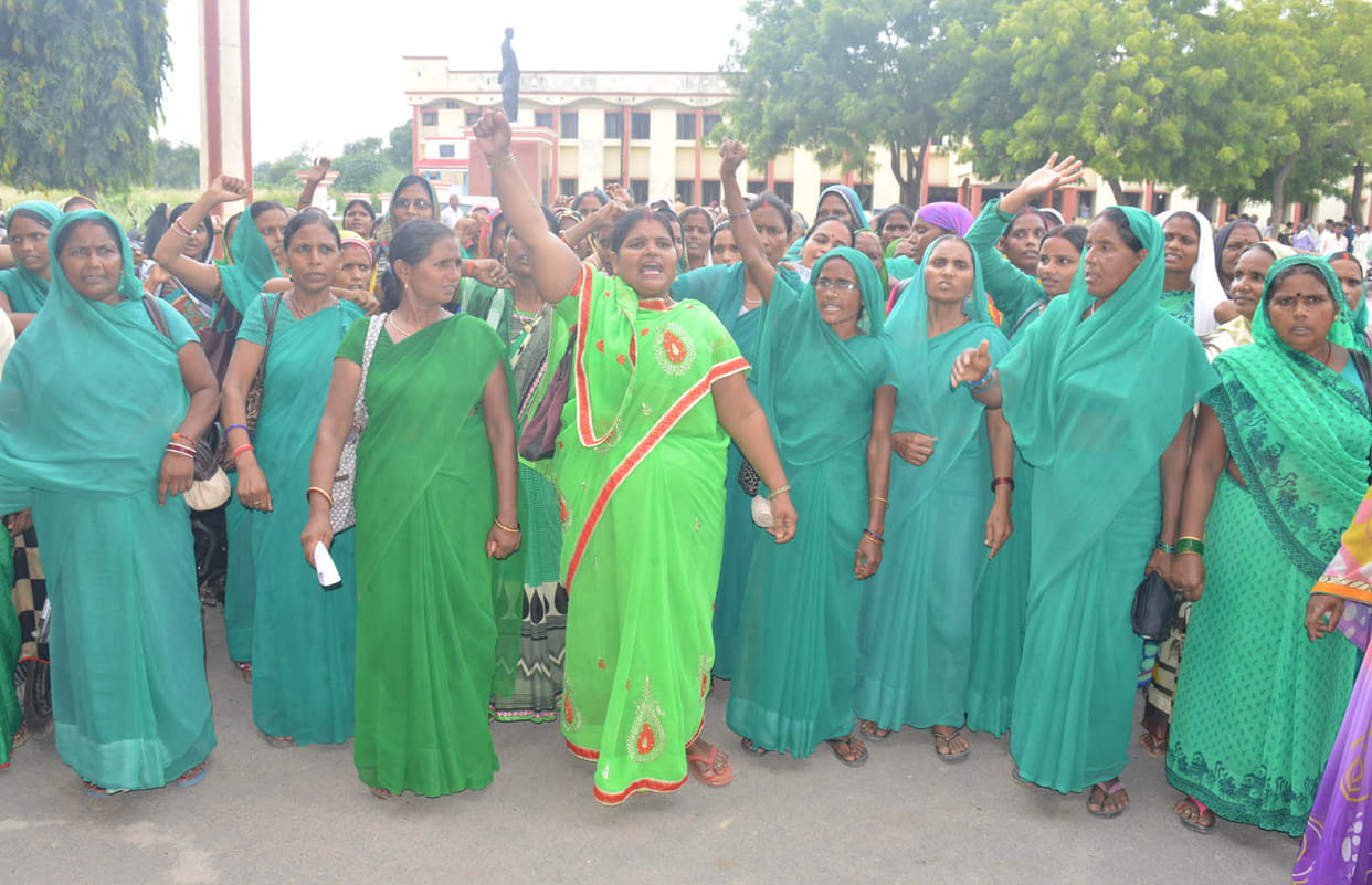 Anganwadi workers and demonstration
