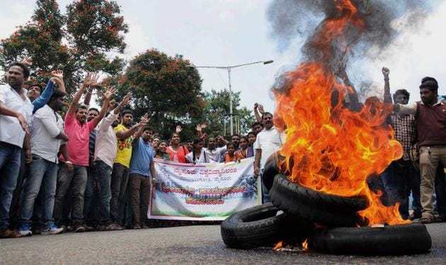 Karnataka bandh against the supreme court order on cauvery river issue