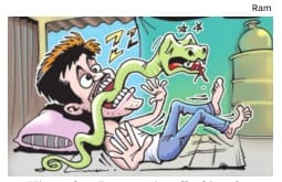 Man bites off snake's head after it slithers into mouth