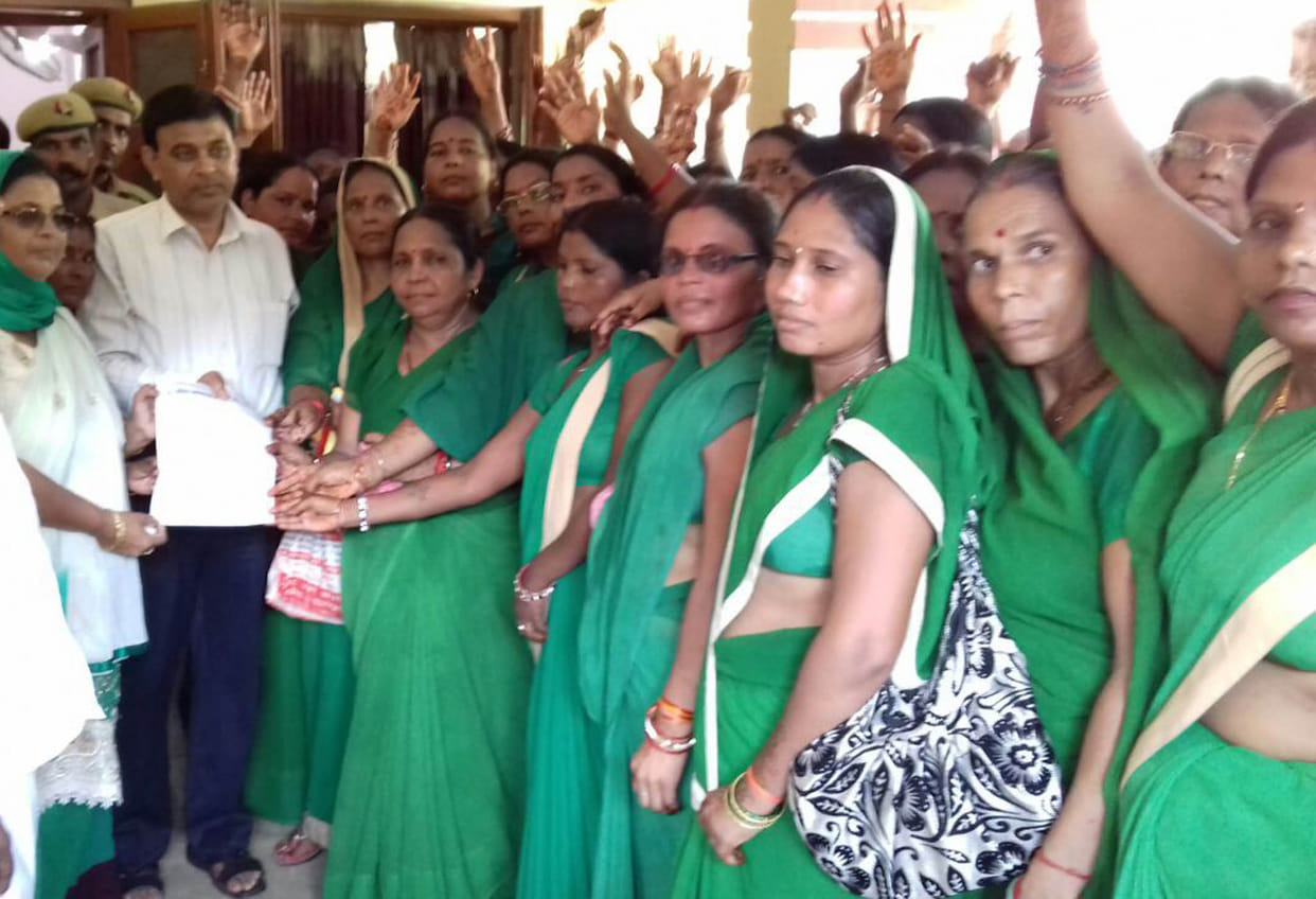 aanganbadi workers protest continued yet