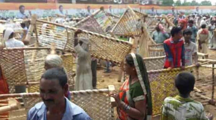 rahul gandhi kisan yatra in gonda