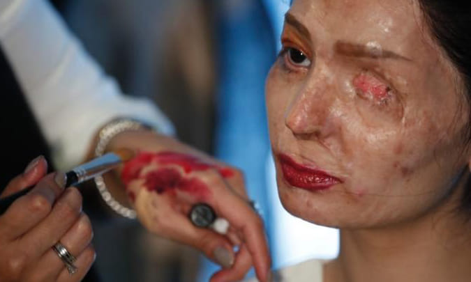 acid attack survivor Reshma Queresh walks the ramp in NY fashion week