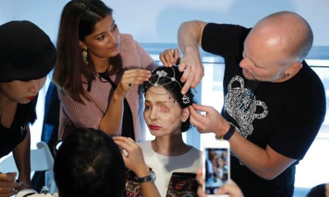 acid attack survivor Reshma Queresh walks the ramp in NY fashion week
