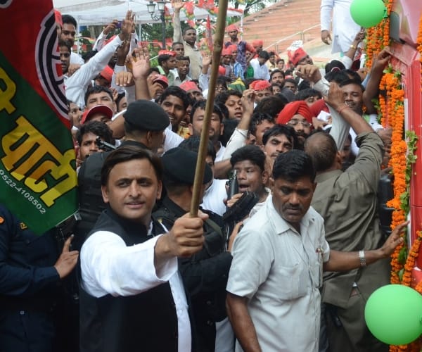 akhilesh yadav addresses youth before yuva sandesh yatra.
