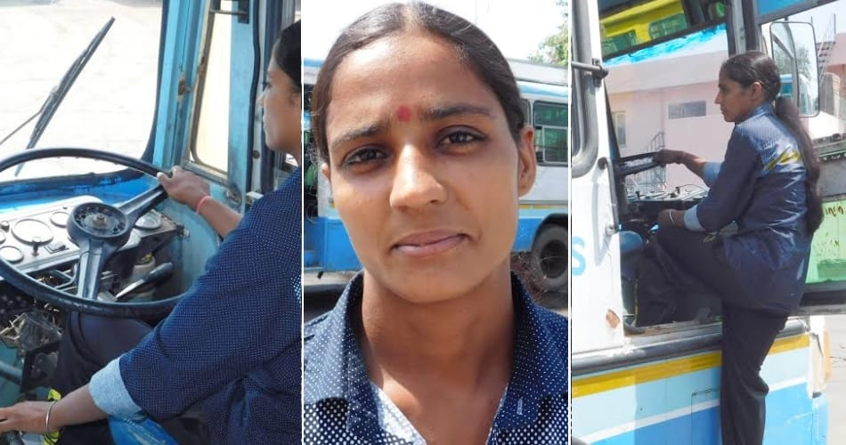 brave daughter in india, bhiwani girl babita driving roadways bus to help father in survival
