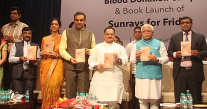 chandigarh bjp president sanjay tandon foundation blood donation camp, jp nadda chief guest