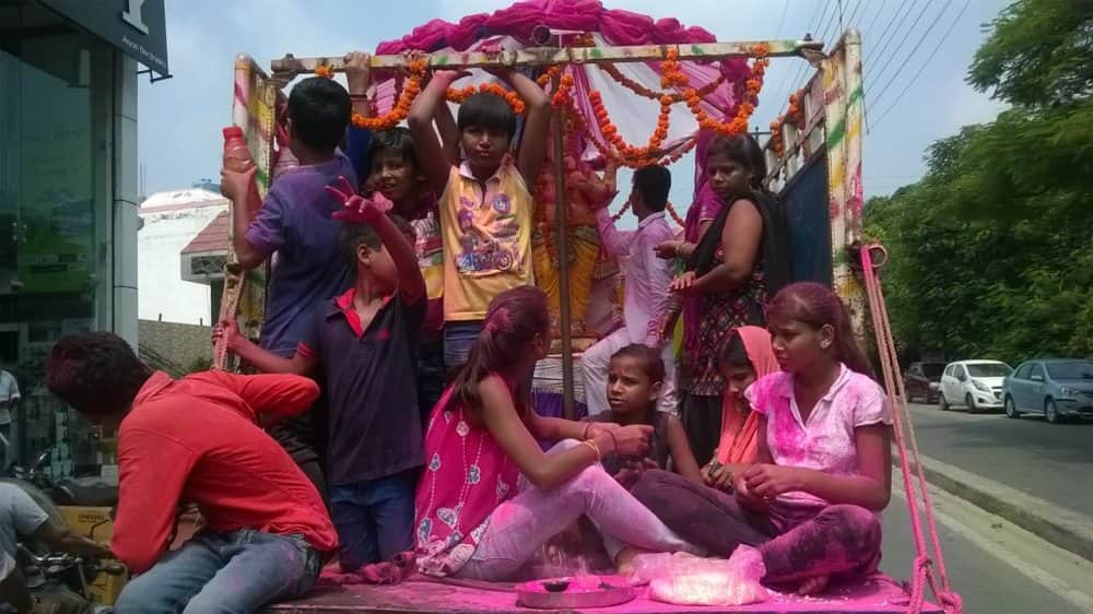 animal dance in ganesh visarjan shobha yatra