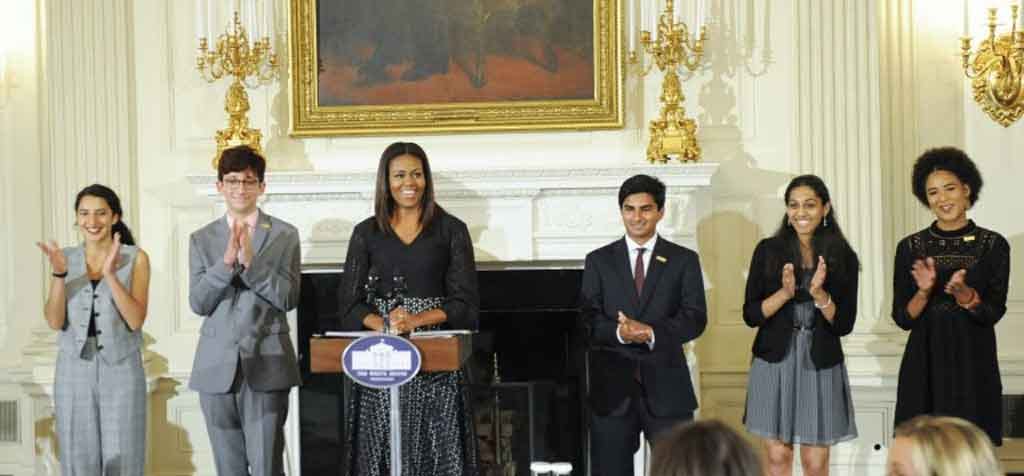 Indian American teens recite poem at White House, win Michelle Obama's heart