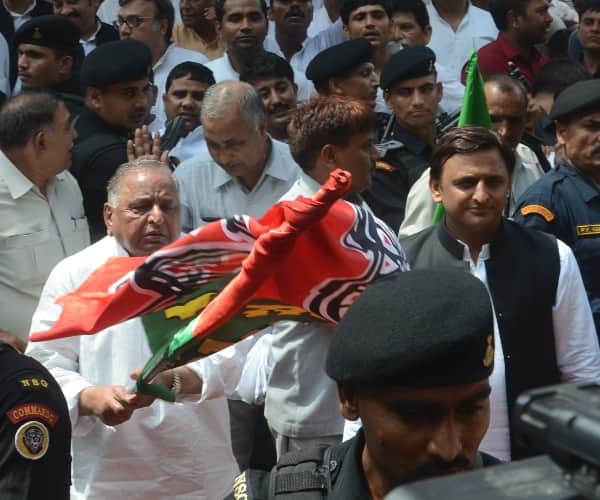  Mulayam sandesh yatra in Lucknow.
