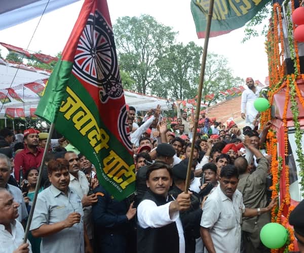  Mulayam sandesh yatra in Lucknow.