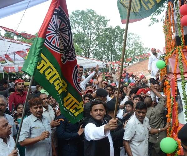  Mulayam sandesh yatra in Lucknow.