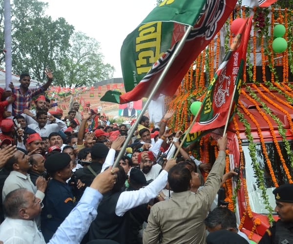  Mulayam sandesh yatra in Lucknow.