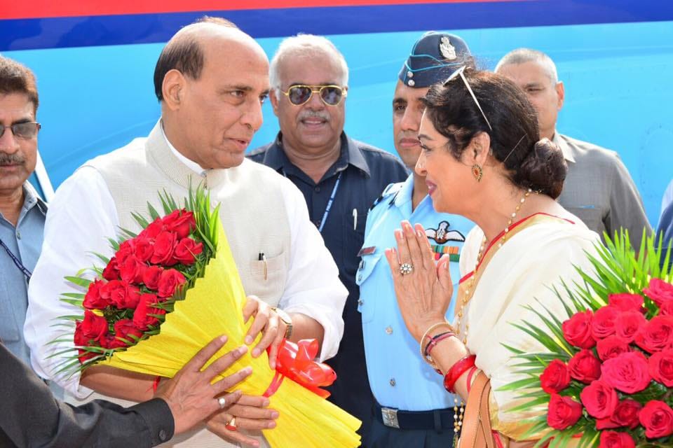 home minister rajnath singh and mp kirron kher at silver jublee celebreation at gmch 32 chandigarh