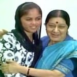 सुषमा स्वराज के साथ मधु