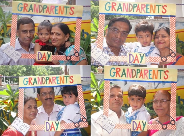 children's have fun with grandparents on Grand Parents Day 