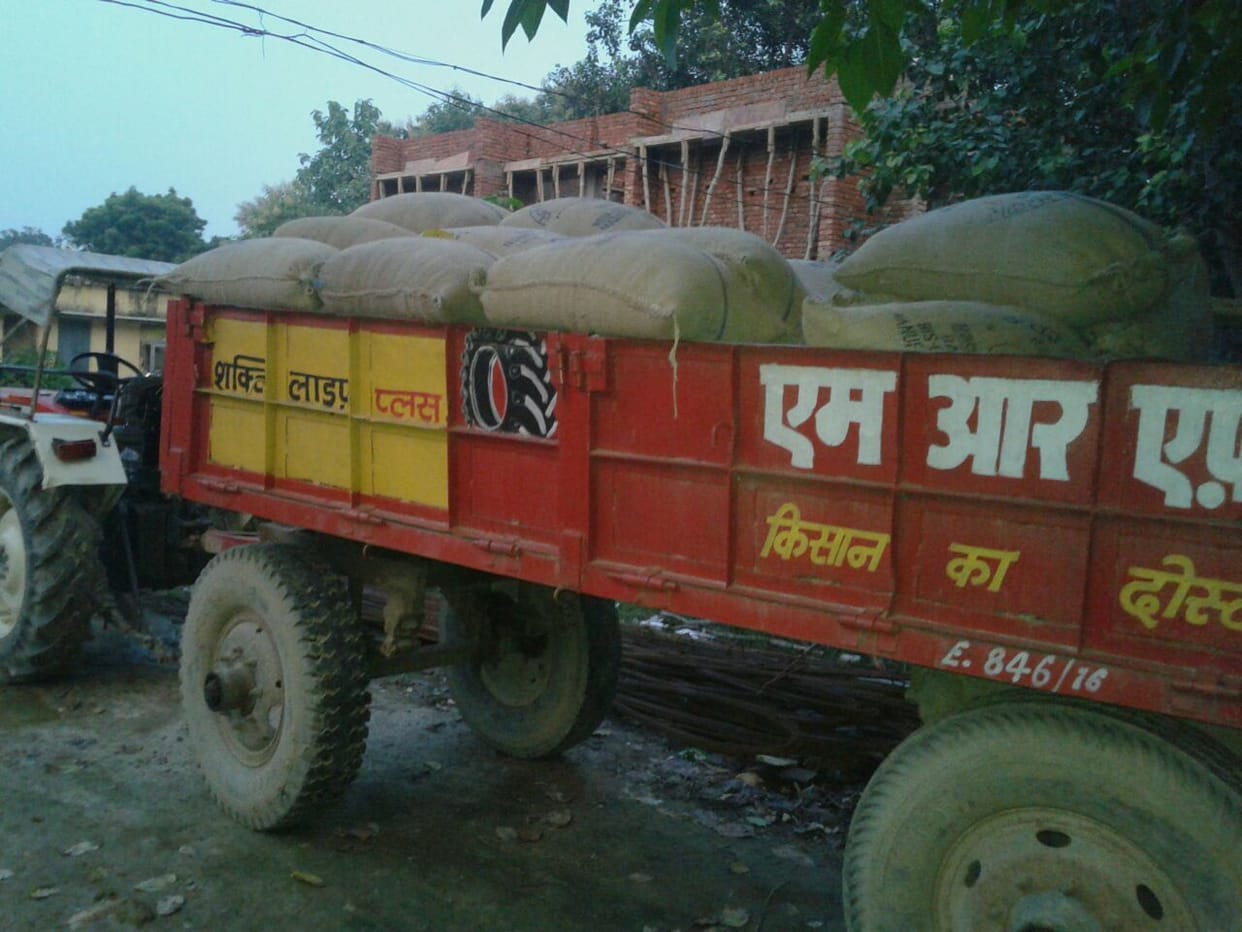 thirty quintals of grain caught