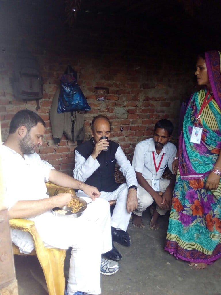 rahul says if modiji visits Dalit's home, his 15 lakh suit become dirty