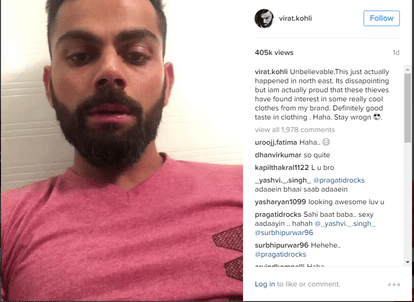 virat kohli's shipment stolen
