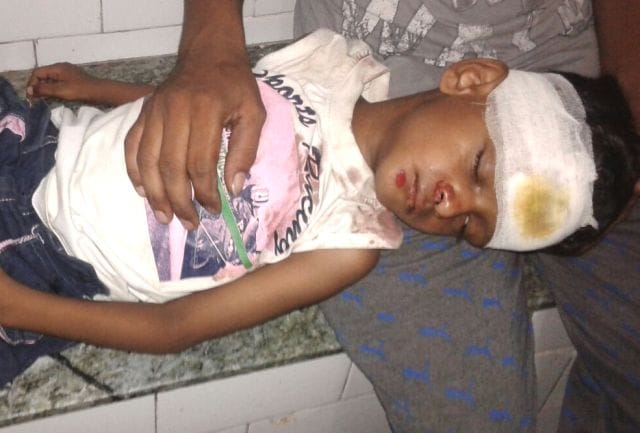 Drunken young man on the street threw innocent, injured