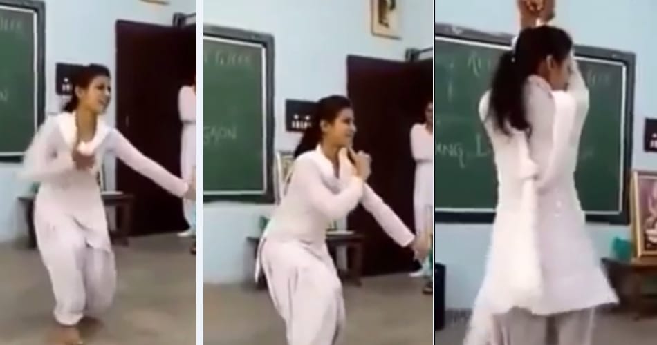 school girl dancing like singer and dancer sapna chaudhary, video viral on social media