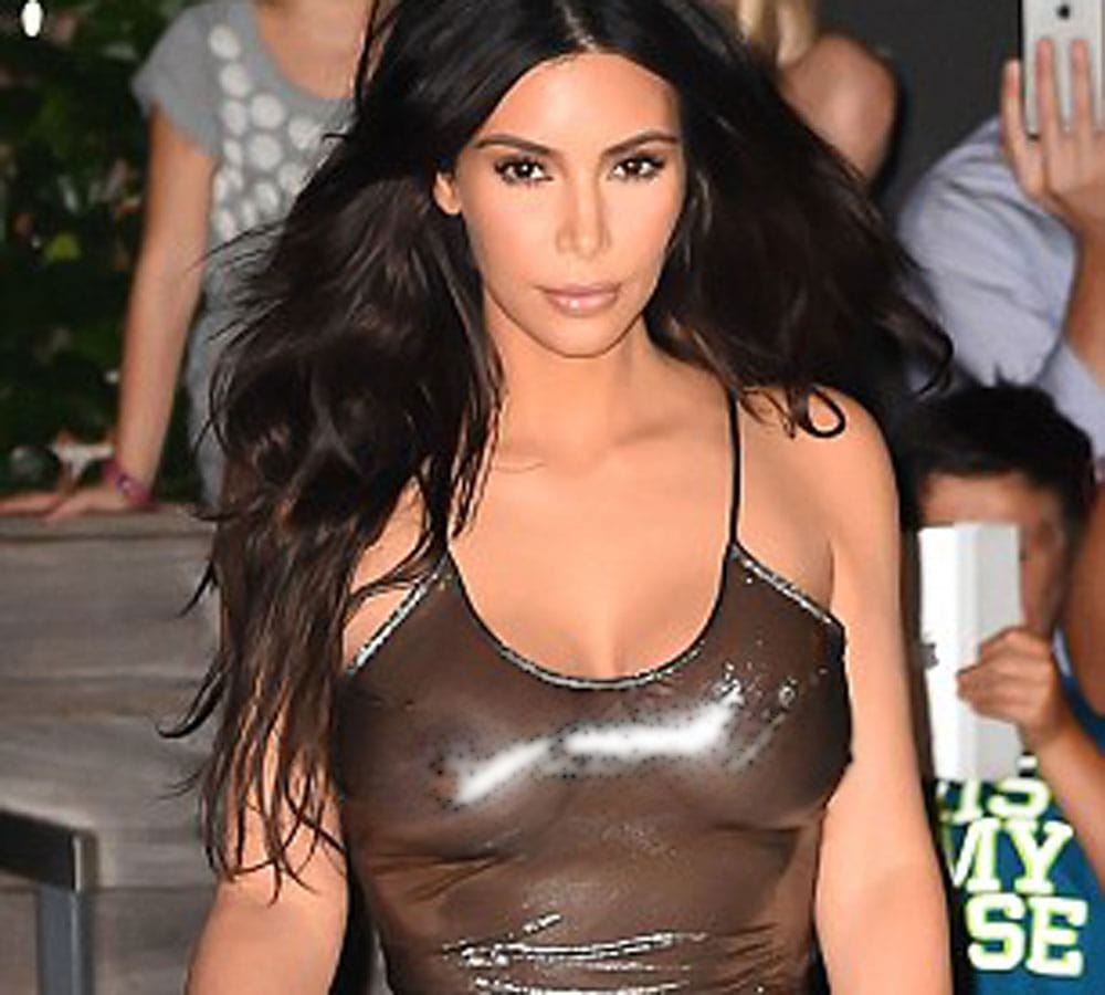 kim kardashian goes braless on morning outing
