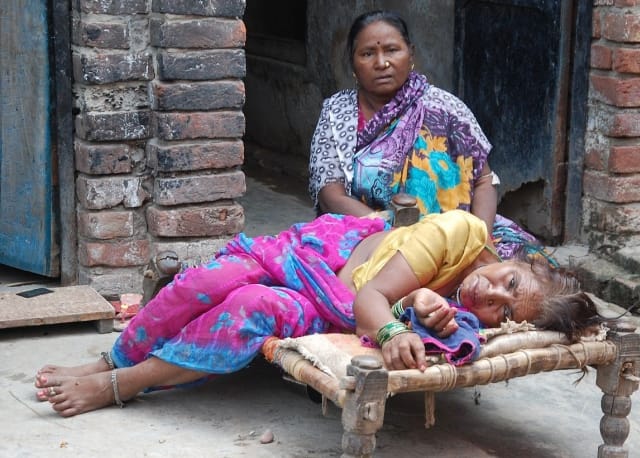 Peoples suffering with fever in the city 