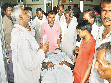 Two farmers injured in bus collision