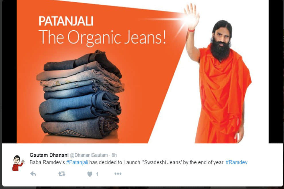 twitter trolls Patanjali jeans and various swadshi designs 