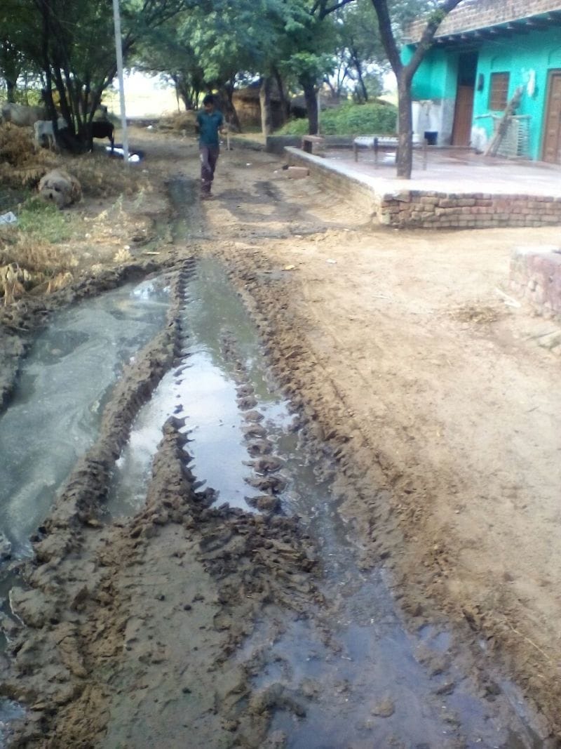 Reaped the road for drainage