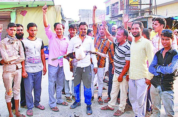 burnt effigies of BSP 