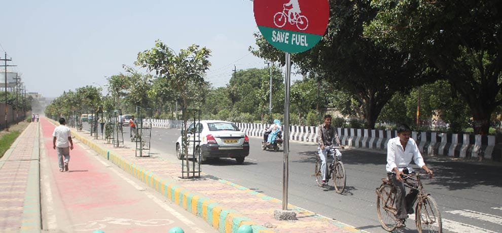 cycle track is not using by people in noida