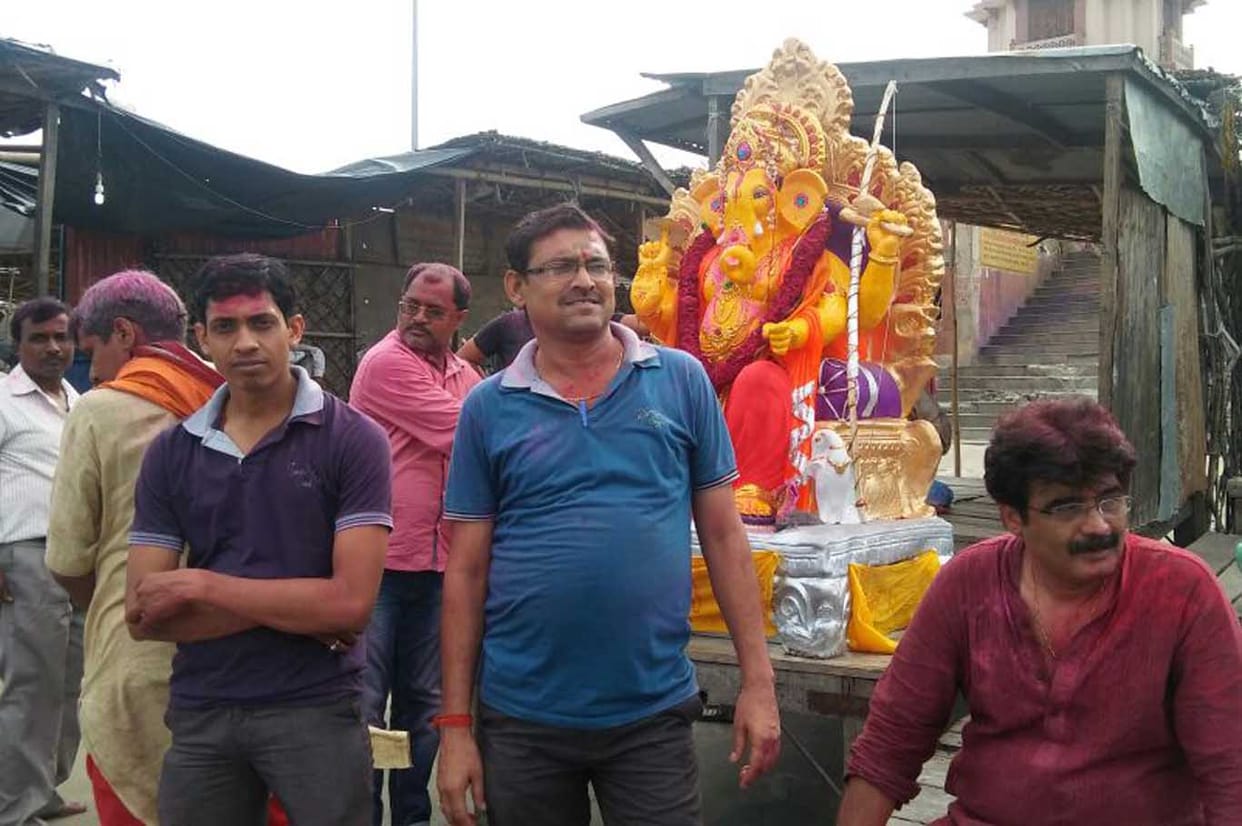 Immersion of the idols of Ganapati.
