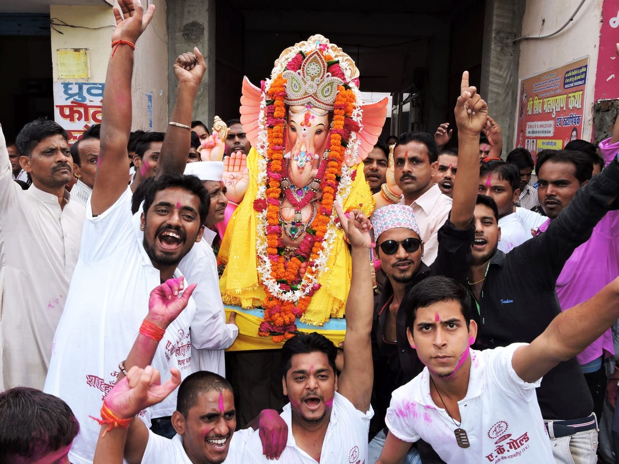 ganpati statue flowed on garra nank