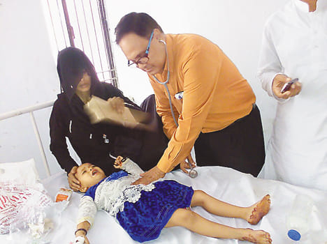 Eid Fair dish dinner for 70 children arrived to the hospital, two in a critical condition
