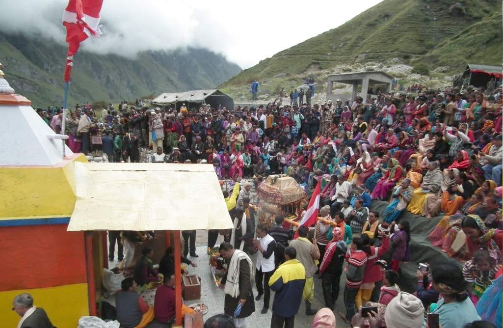 The statue sits Badrinath Dham consisting of mother.