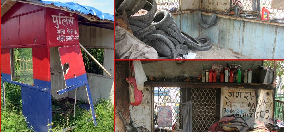illegar capture of police booth in noida 