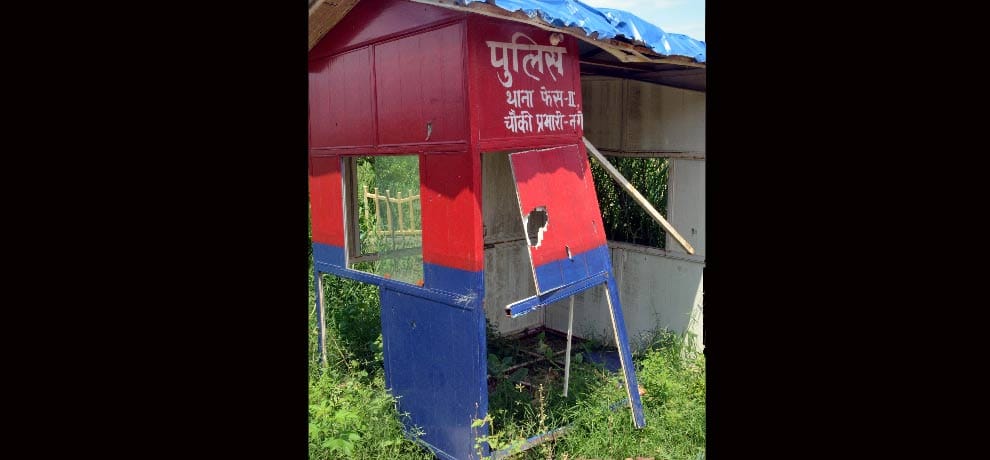 illegar capture of police booth in noida 
