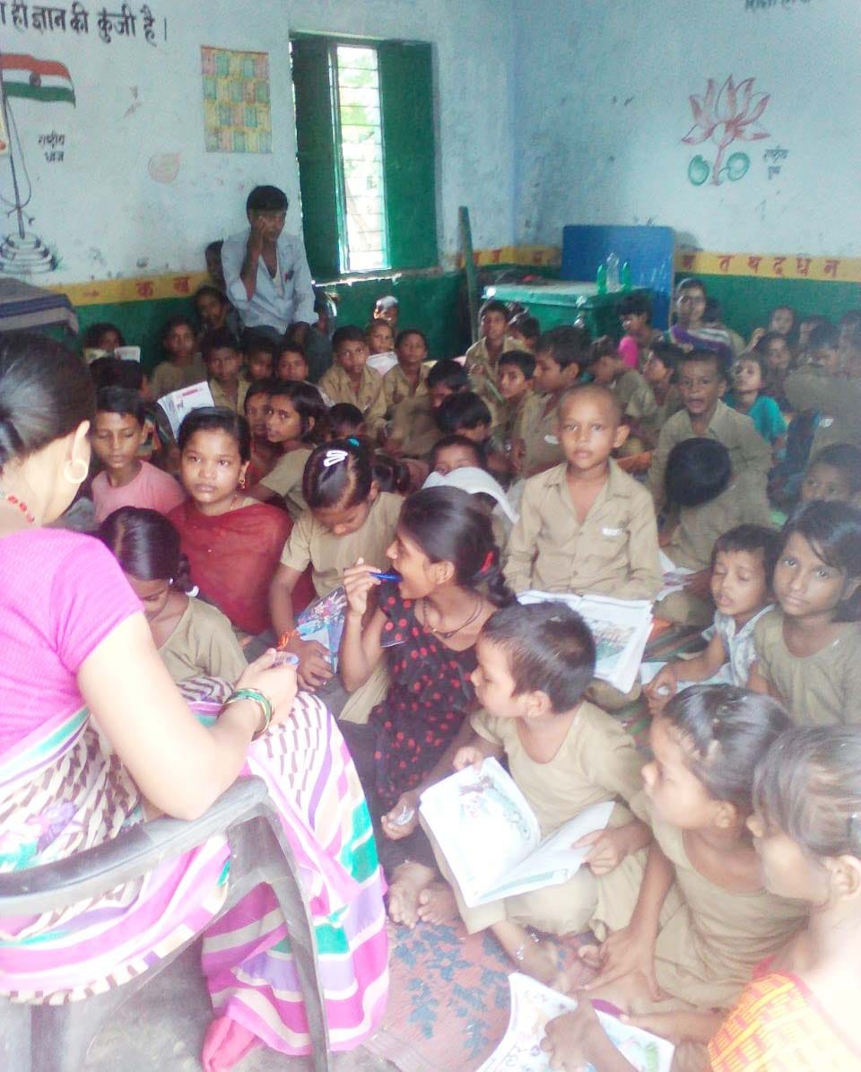 124 children in a room reading