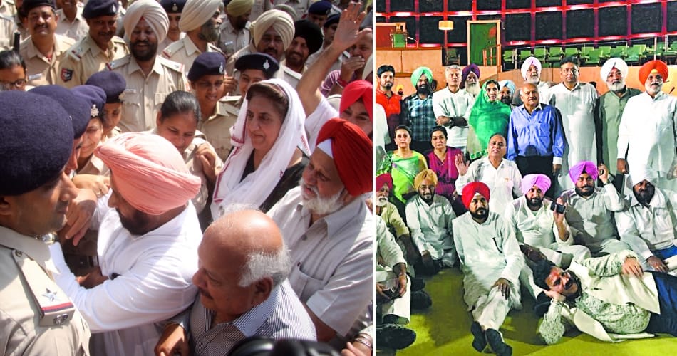Congress Mla Inside Punjab Assembly Hall, CM badal Comes to talk