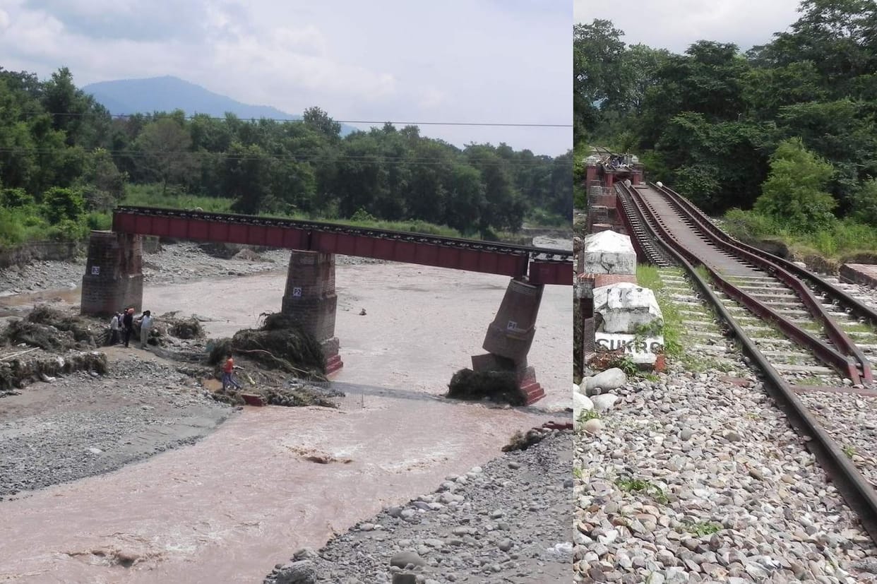 another pillar of rail bridge Collapsed.