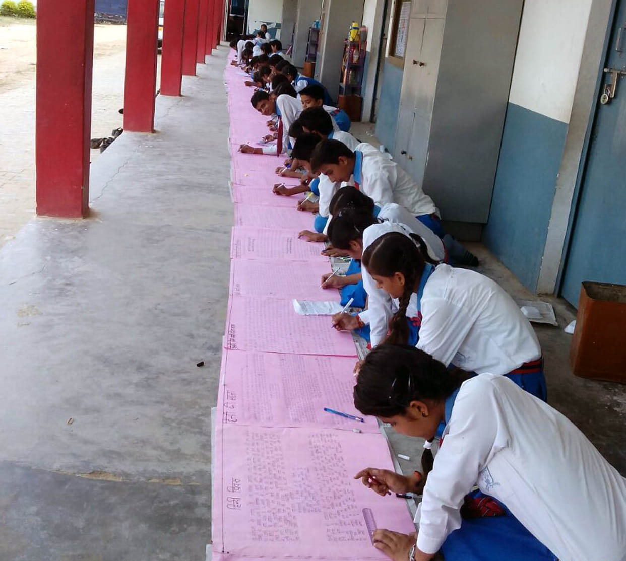 At 77 feet long, the paper wrote essays in Hindi