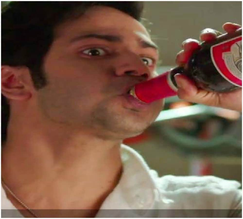 varun dhawan drinks neat whiskey on set of badrinath ki dulhaniya 