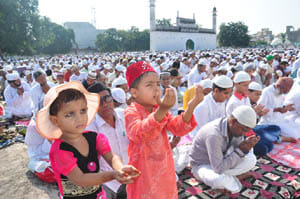 Head bowed in prayer to God