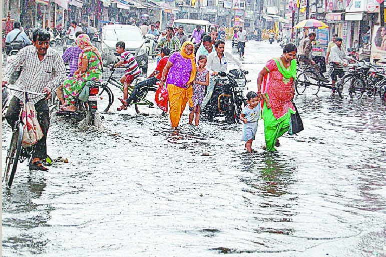 Waterlogged from heavy rain